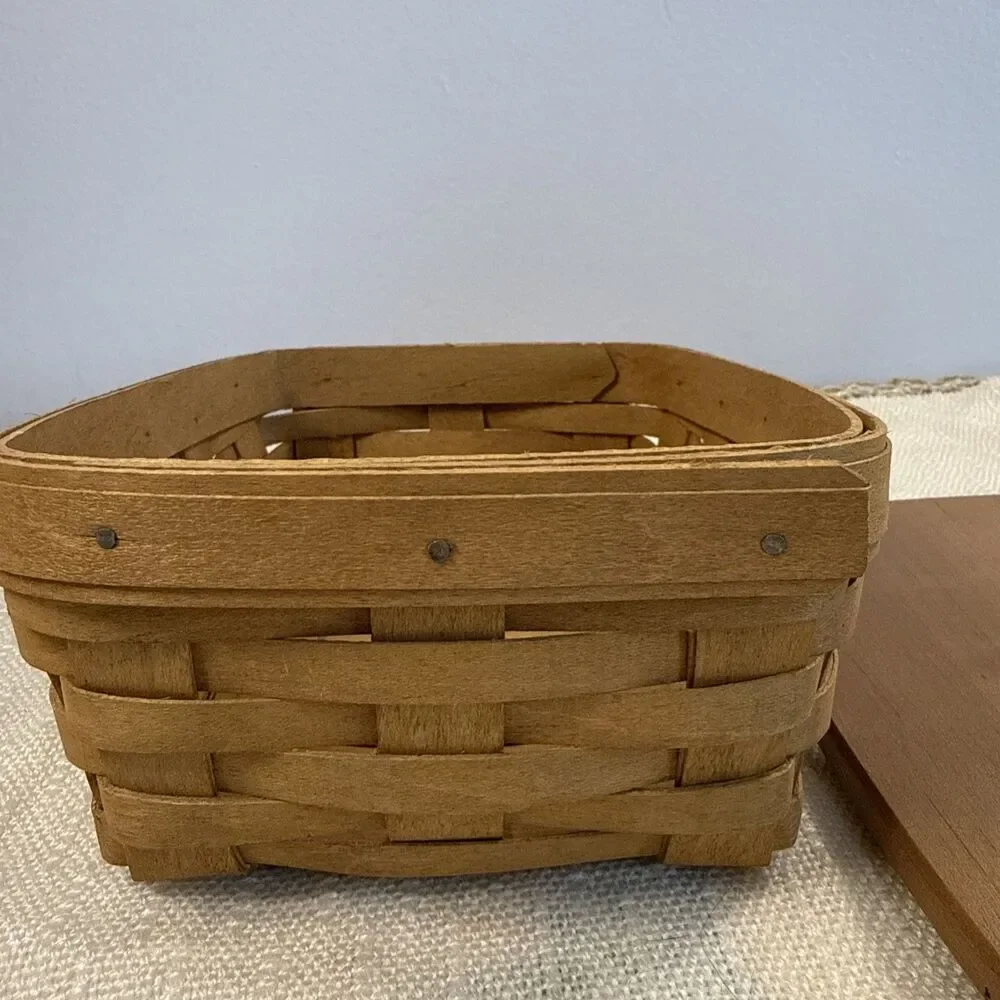 2004 Longaberger Note Pal Basket With Lid Decorative Wood Crafts